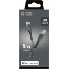 SBS USB-C - Lightning cable 1m - black - (TECABLELIGTC1K)