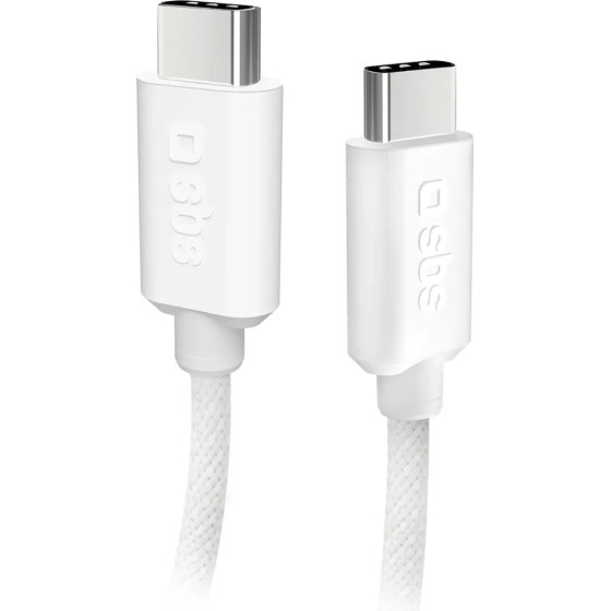 SBS USB-C - USB-C 1.5m 60W braided cable - gray - (TECABLETISSUETCCG)