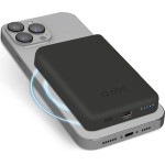 SBS Wireless Power Bank 5000 mAh USB-C, MagSafe Compatible - Black - (TEBB5000MAG1CK)