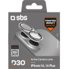 SBS Active Camera Lens D3O Tempered Glass for iPhone 16 / 16 Plus - (TED3OCAMGLIP16)