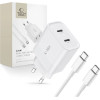 Tech-Protect C20W 2x USB-C PD 20W charger with USB-C / USB-C cable - white - (24390-0)