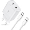 Tech-Protect C20W 2x USB-C PD 20W charger with USB-C / USB-C cable - white - (24390-0)