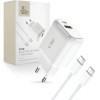 Tech-Protect C20W USB-C PD 20W / USB-A QC 3.0 charger with USB-C / USB-C cable - white - (22495-0)
