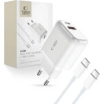 Tech-Protect C20W USB-C PD 20W / USB-A QC 3.0 charger with USB-C / USB-C cable - white - (22495-0)