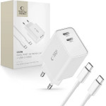 Tech-Protect C35W 2x USB-C PD 35W charger with USB-C / USB-C cable - white - (24176-0)