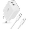 Tech-Protect C35W 2x USB-C PD 35W charger with USB-C / USB-C cable - white - (24176-0)