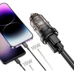 Tech-Protect CC30W Car Charger USB-C PD 30W / USB-A QC 3.0 - Black - (23132-0)