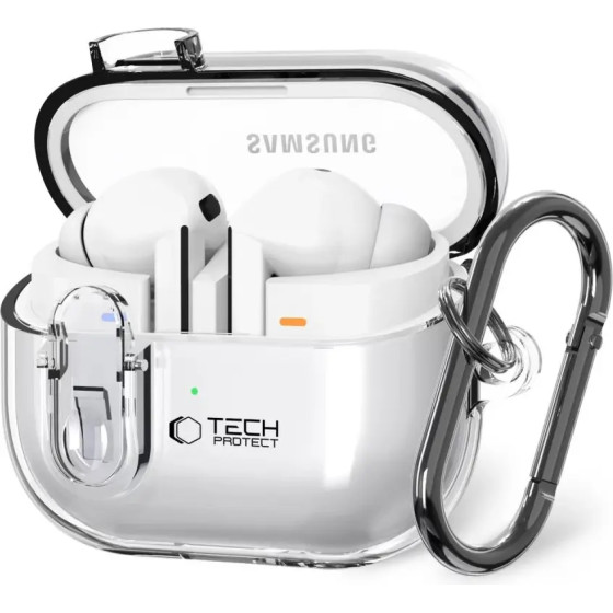 Tech-Protect FlexAir Case with Carabiner for Samsung Galaxy Buds 3 / 3 Pro - Transparent - (26262-0)