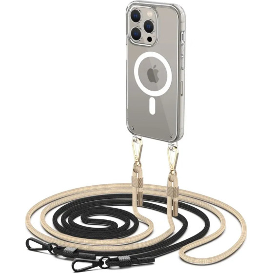 Tech-Protect FlexAir Chain Case with MagSafe for iPhone 15 Pro - Black/Beige - (23626-0)
