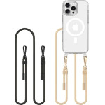 Tech-Protect FlexAir Chain MagSafe Case for iPhone 16 Pro Max - Clear + 2 Lanyards (Black and Taupe) - (25509-0)