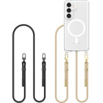 Tech-Protect FlexAir Chain MagSafe Case for Samsung Galaxy S25 - Black-Beige - (26963-0)
