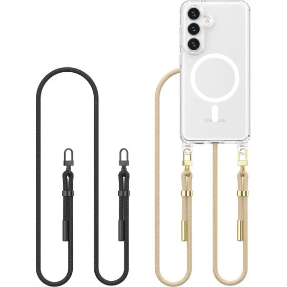 Tech-Protect FlexAir Chain MagSafe Case for Samsung Galaxy S25 - Black-Beige - (26963-0)