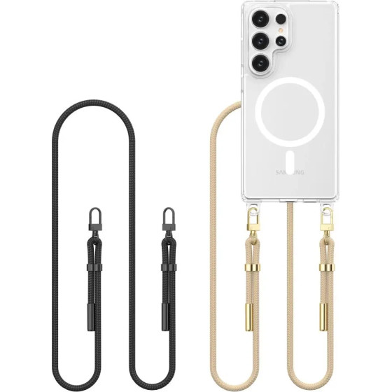 Tech-Protect FlexAir Chain MagSafe Case for Samsung Galaxy S25 Ultra - Black-Beige - (26964-0)
