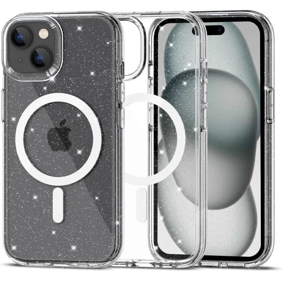 Tech-Protect FlexAir Hybrid MagSafe iPhone 15 Case - Clear Glitter - (23935-0)