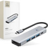 Tech-Protect HB01 HUB Adapter 5in1 USB-C + USB3.0 + HDMI 4K 60Hz + PD100W - gray - (27298-0)