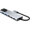 Tech-Protect HB02 HUB Adapter 6in1 USB-C + USB2.0 + USB3.0 + HDMI 4K 30Hz + RJ45 + PD100W - gray - (27297-0)
