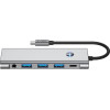 Tech-Protect HB04 HUB Adapter 9in1 USB-C + USB2.0 + USB3.0 + HDMI 4K 60Hz + SD / TF + PD100W + AV3.5 - gray - (27299-0)
