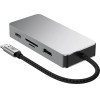 Tech-Protect HB05 HUB 9in1 USB-C + USB2.0 + USB3.0 + HDMI 4K 60HZ + SD / TF + PD100W + RJ45 adapter - gray - (27295-0)