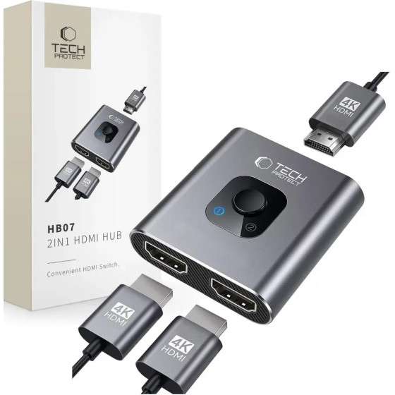 Tech-Protect HB07 HUB Adapter 2in1 HDMI 4K 60HZ - gray - (27337-0)