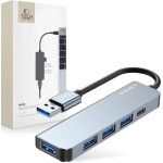 Tech-Protect HUB V0 5in1 USB-A - USB-A 3.0 / 3x USB-A 2.0 / USB-C - gray - (23326-0)