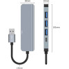 Tech-Protect HUB V0 5in1 USB-A - USB-A 3.0 / 3x USB-A 2.0 / USB-C - gray - (23326-0)