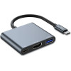 Tech-Protect HUB V1 3in1 USB-C - USB-A 3.0 / USB-C PD 100W / HDMI 4K 30Hz - gray - (23312-0)