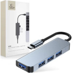 Tech-Protect HUB V1 4in1 USB-C - 3x USB-A 2.0 / USB-A 3.0 - gray - (20242-0)