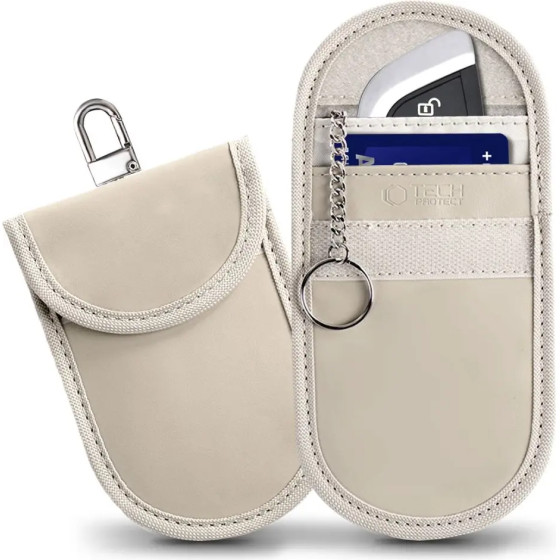 Tech-Protect KLR100 RFID Blocking Car Key Case - Beige - (26209-0)