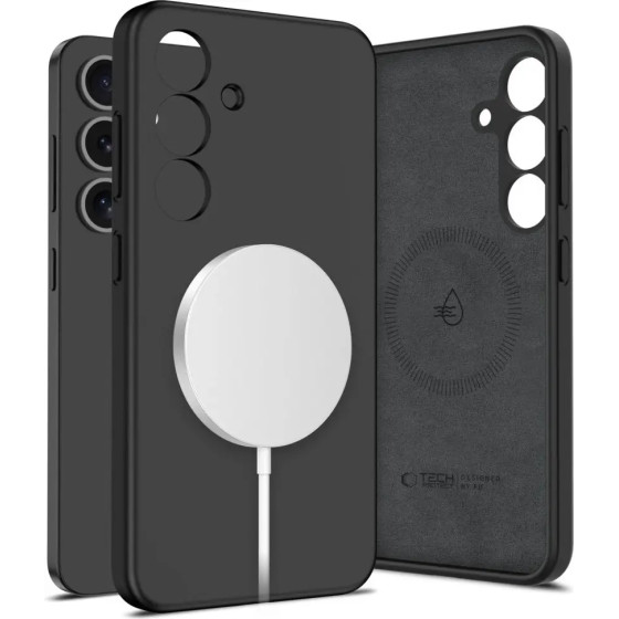Tech-Protect Liquid Silicone MagSafe Case for Samsung Galaxy S25 - Black - (26996-0)