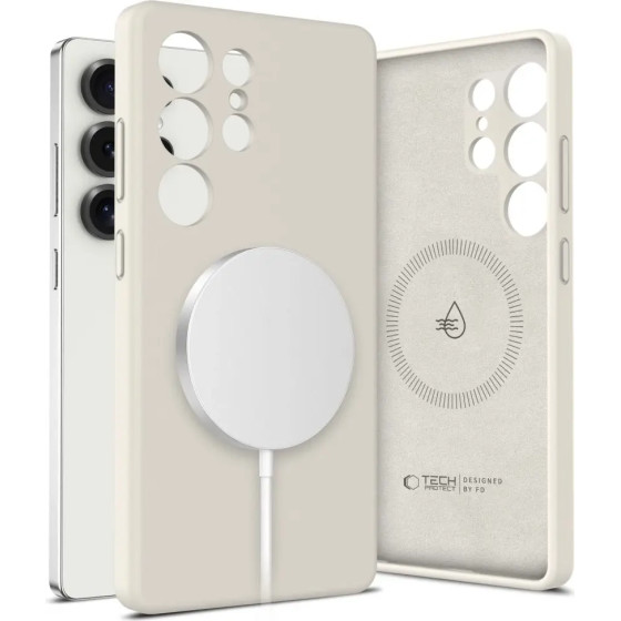 Tech-Protect Liquid Silicone MagSafe Case for Samsung Galaxy S25 Ultra - White - (26990-0)