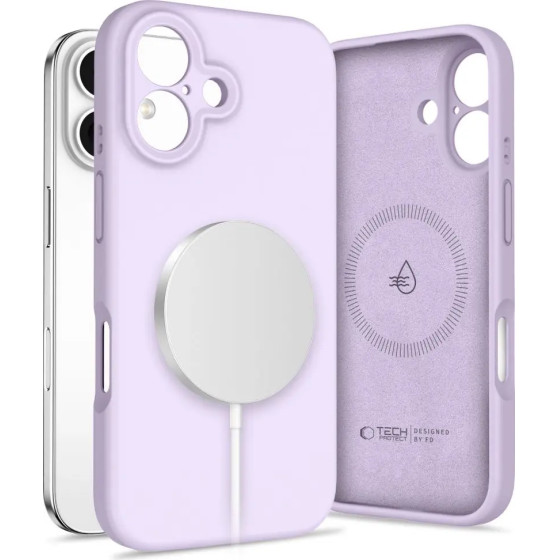 Tech-Protect Liquid Silicone MagSafe iPhone 16 Case - Purple - (27132-0)