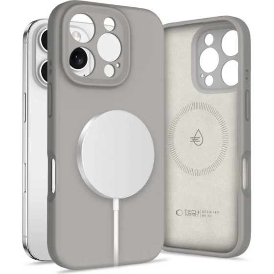 Tech-Protect Liquid Silicone MagSafe iPhone 16 Pro Case - Gray - (27135-0)