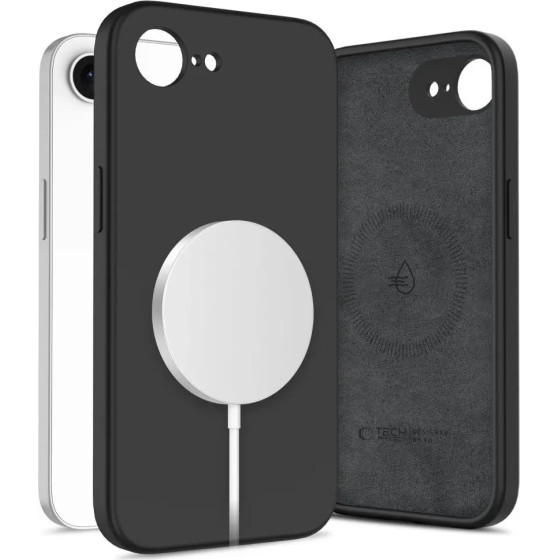 Tech-Protect Liquid Silicone MagSafe iPhone 16e Case - Black - (27494-0)