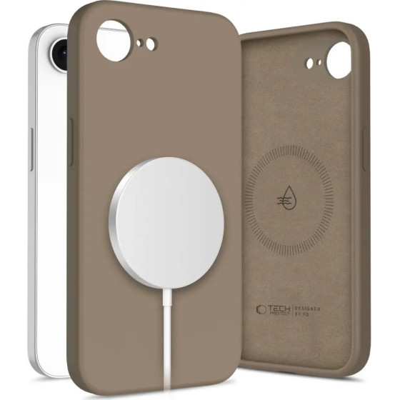 Tech-Protect Liquid Silicone MagSafe iPhone 16e Case - Brown - (27511-0)