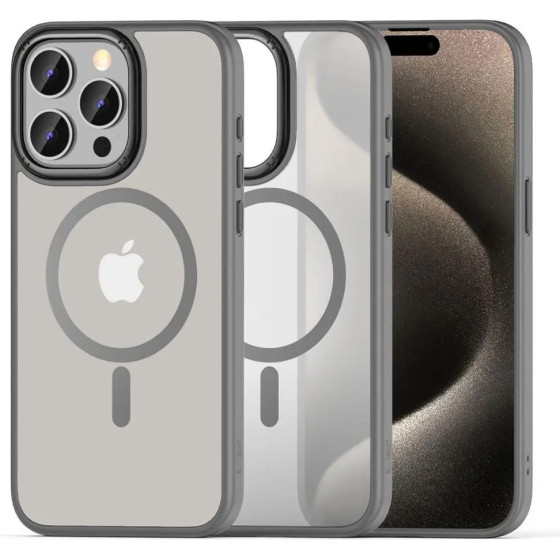 Tech-Protect MagMat 2 MagSafe case for iPhone 15 Pro Max - titanium matte - (25116-0)