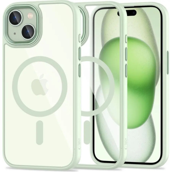 Tech-Protect MagMat MagSafe iPhone 15 Case - Clear Green - (25052-0)