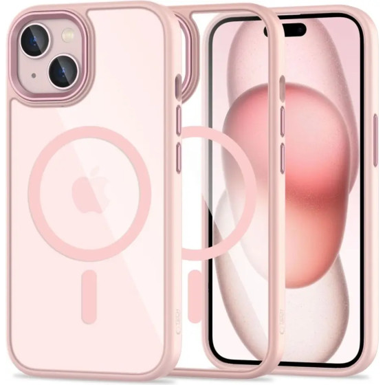 Tech-Protect MagMat MagSafe iPhone 15 Case - Clear Pink - (25053-0)