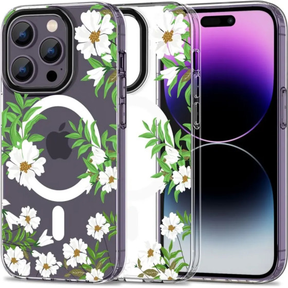 Tech-Protect MagMood MagSafe iPhone 14 Pro Max Case - Daisies with Leaves - (24024-0)