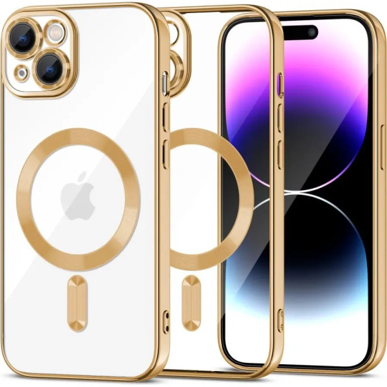 Tech-Protect MagShine Line MagSafe case for iPhone 15 - gold - (23634-0)