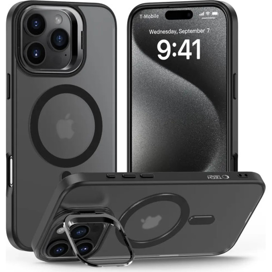 Tech-Protect MagStand MagSafe Case with Stand for iPhone 16 Pro - Semi-Transparent - (25483-0)