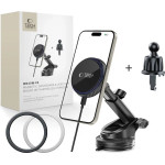 Tech-Protect MM15W-V4 Magnetic MagSafe 15W Car Holder for Cockpit / Windshield / Air Vent - Black - (27290-0)