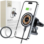 Tech-Protect MM15W-V5 Car Phone Holder with MagSafe 15W Inductive Charger for Air Vent - Black - (23335-0)