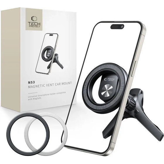 Tech-Protect N53 Car Air Vent Holder with MagSafe Rings - Black - (27160-0)