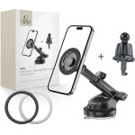 Tech-Protect N58 Magnetic MagSafe Car Holder for Cockpit, Windshield or Air Vent Mount - Black - (27326-0)