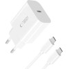 Tech-Protect NC20W PD20W USB-C wall charger with USB-C cable - white - (27420-0)
