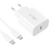 Tech-Protect NC20W PD20W USB-C wall charger with USB-C cable - white - (27420-0)