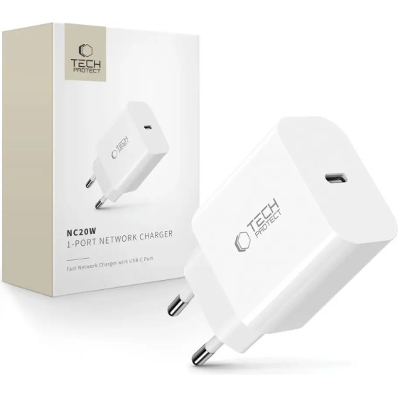 Tech-Protect NC20W wall charger USB-C port - white - (27037-0)