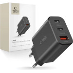 Tech-Protect NC30W charger 2x USB-C PD 30W / USB-A QC 3.0 - black - (23381-0)