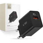 Tech-Protect NC30W Charger USB-C PD 30W / USB-A QC 3.0 - Black - (23416-0)