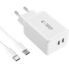 Tech-Protect NC45W-GAN 2-PORT PD45W Charger + TYPE-C CABLE - white - (26708-0)